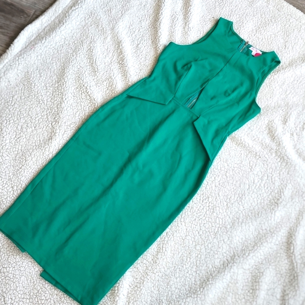 Green midi dress